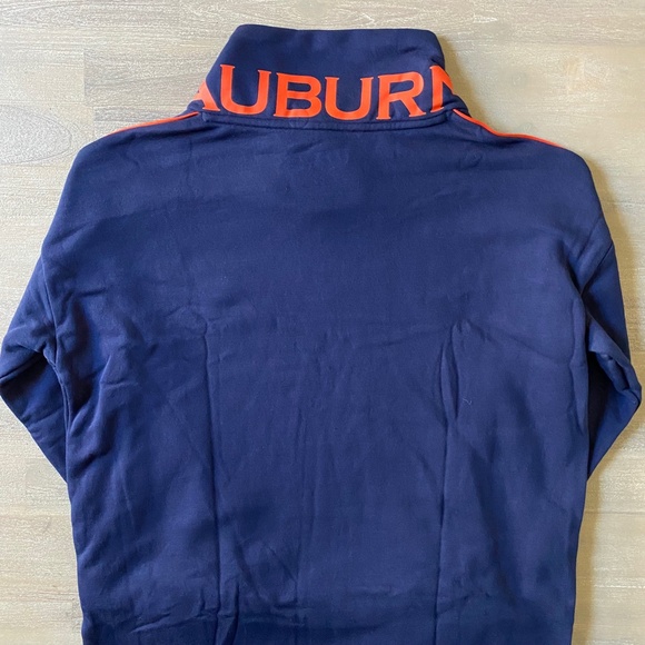 Under Armour Auburn Fleece Funnel Neck Sweatshirt Womens Size L 1364447 410 Navy - Picture 3 of 3
